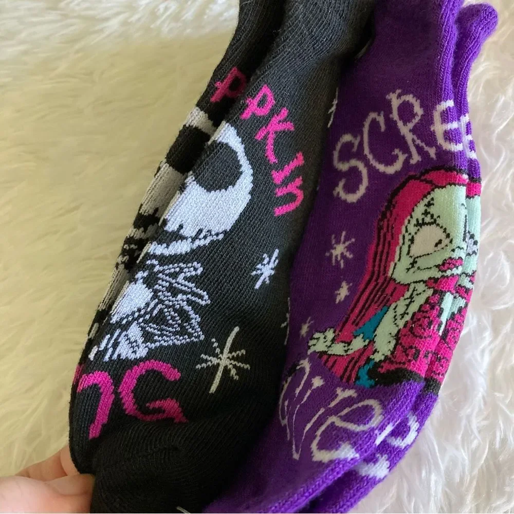 The Nightmare Before Christmas 2 Pairs No Show Socks NWT Jack & Sally